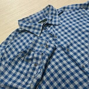 Rodd & Gunn Men's L Blue Gray Gingham Button Up Shirt Sports Fit Woven In Italy